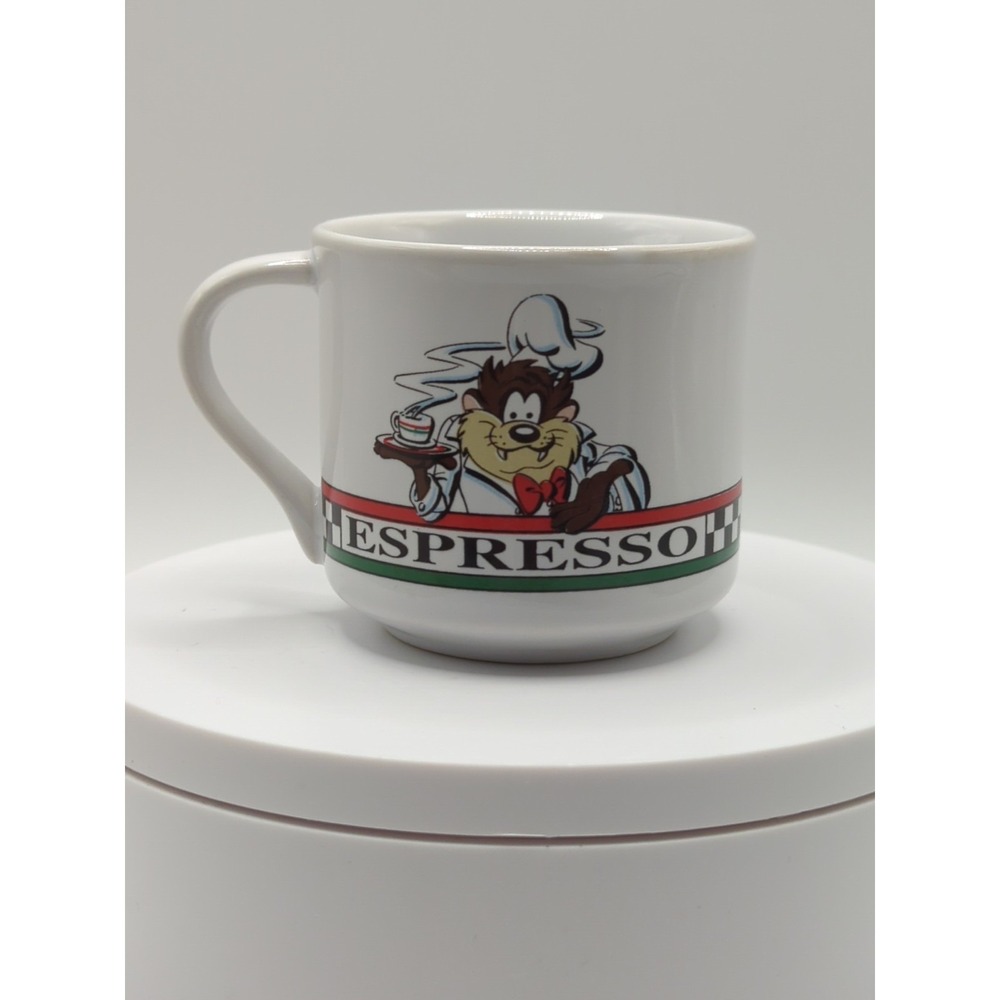 Acme Home Works Looney Tunes Espresso Cup Taz Tasmanian Devil Chef White Cup